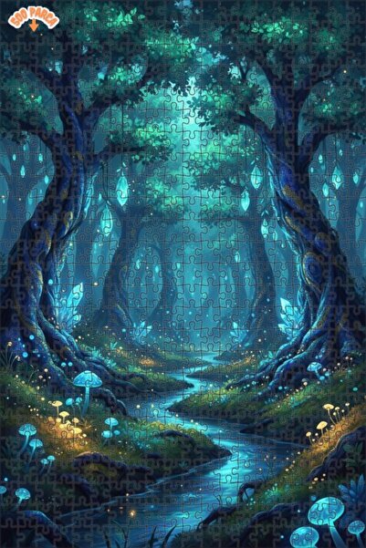 Teona Ahşap لغز خشبي بإطار مزدوج الطبقات من ماجيكال فورست كريستال لايتنج 500 ...