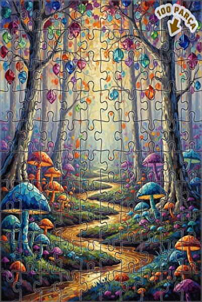 Teona Ahşap لغز خشبي مؤطر بطبقتين من ماجيكال فورست، 100 قطعة، 25×25