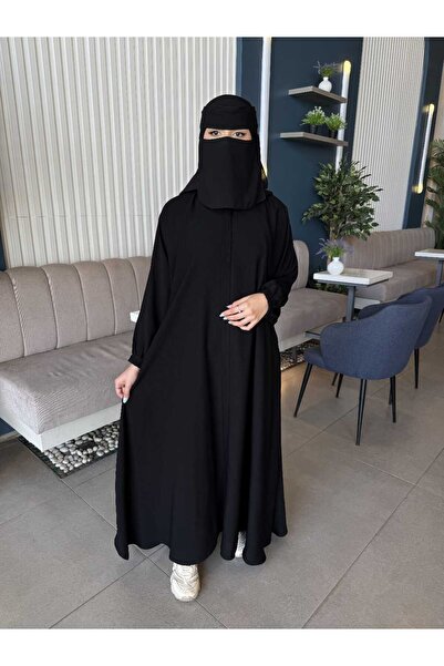 SAHAB_Line Practical abaya with zipper and hidden pockets | "Half-circle" int...
