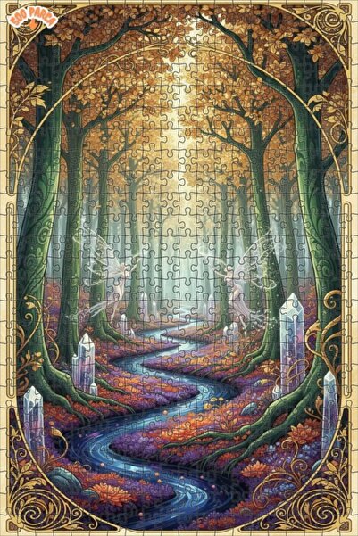 Teona Ahşap لغز خشبي مؤطر بطبقتين من خرافات الغابة 500 قطعة 50×30