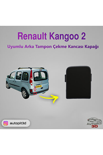 AutoPit 3D Renault Kangoo 2 (2008 → ) Uyumlu Arka Tampon Çeki Demiri Kapağı