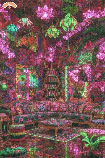 Teona Ahşap لغز خشبي مؤطر بطبقتين بمظهر لوحة زيتية لقاعة الغابة السحرية 500 ق...