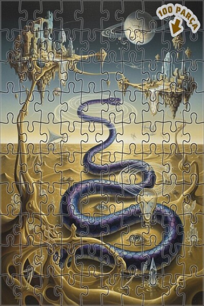 Teona Ahşap لغز خشبي على شكل مدينة الضفدع المفقودة بمظهر لوحة زيتية سريالية 1...