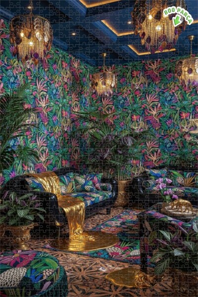 Teona Ahşap لغز خشبي بإطار ذو طبقتين بمظهر لوحة زيتية مستوحاة من الغابات الاس...