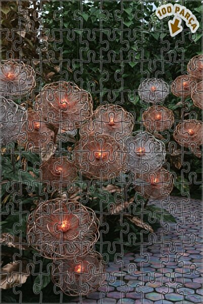 Teona Ahşap لغز خشبي معدني على شكل حديقة زهور مقطوع بالليزر بإطار مزدوج الطبق...