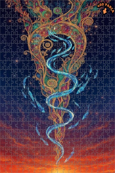 Teona Ahşap لغز خشبي مؤطر بطبقتين من ميستري فلو بتصميم فني لوحيد القرن 400 قط...