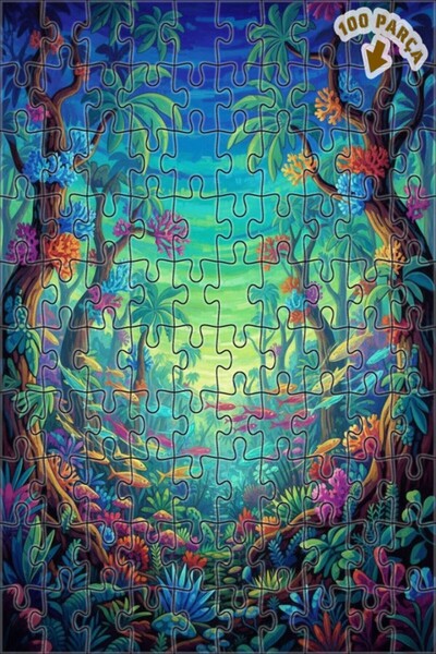 Teona Ahşap لغز خشبي مؤطر بطبقتين بمظهر لوحة زيتية لحشوة أسماك الغابة الغامضة...