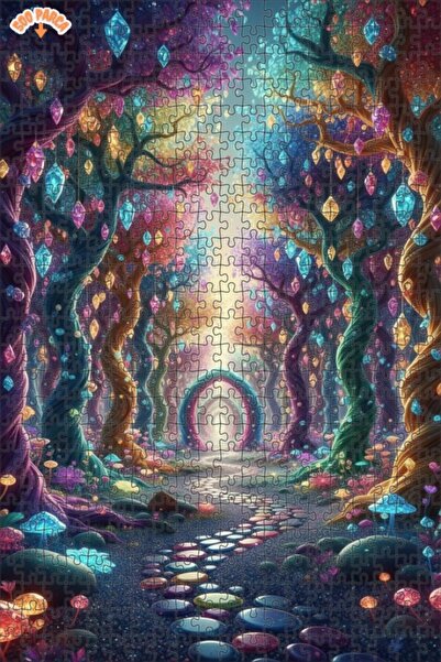 Teona Ahşap لغز خشبي مؤطر بطبقتين من سفر الغابة الكريستالية السحرية 500 قطعة ...