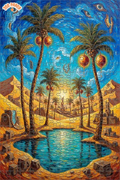 Teona Ahşap لغز خشبي بإطار مزدوج الطبقات بمظهر لوحة زيتية سريالية 250 قطعة 30×30