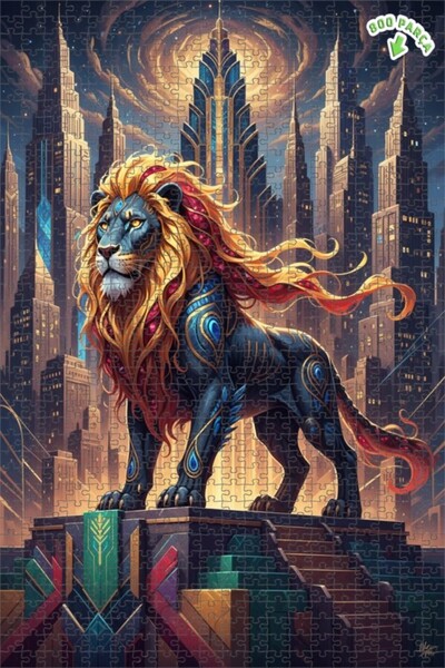 Teona Ahşap لغز خشبي مؤطر بطبقتين من الفنان غوركي م أسيان، فن حديث، 800 قطعة،...