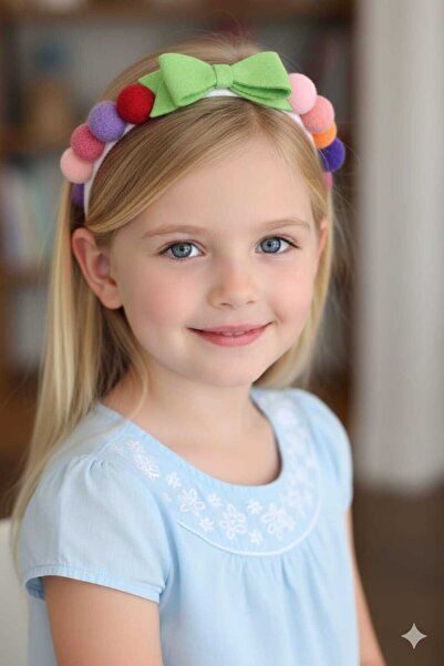 DOĞALYA Coroană pentru fetiță cu fundă și pompon