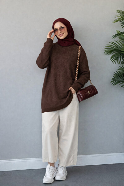 markazzi Dimaz Women's Oversized Beard Knitwear Tunic Sweater – Black, Ecru, ...