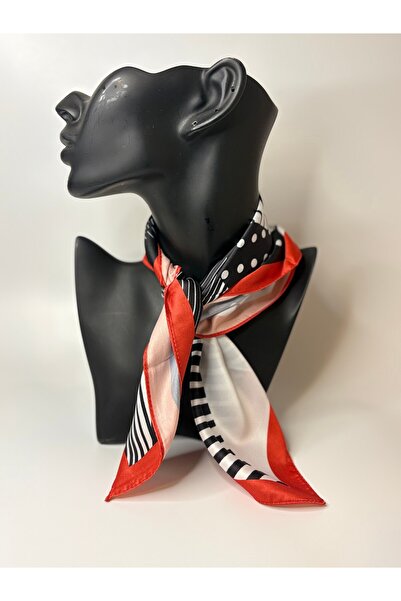 BHR AKSESUAR وشاح مربع منقوش (45×45 سم)