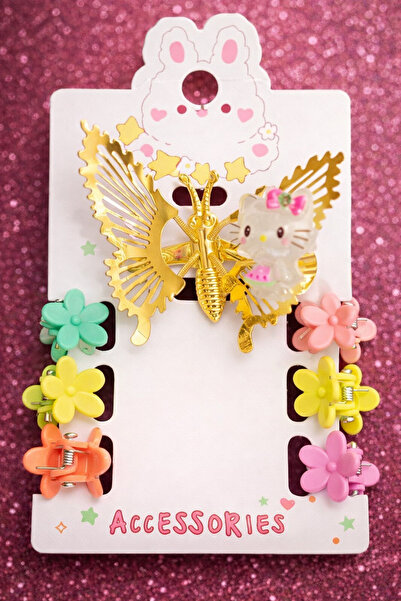 Renkli kids Hello Kitty Girl's and Baby Girl's Buckle Set 7 Pieces