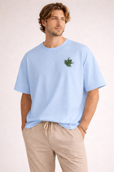 ArtYus Frog Printed Cotton Relaxed Fit Round Neck Unisex T-Shirt