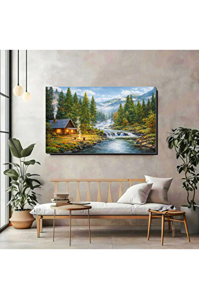 artprinta Dağ Orman Manzaralı Kanvas Tablo