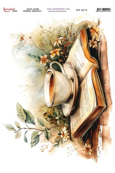 İstanbul Hobi Pirinç Dekopaj Kağıdı 30x42cm PT-4171 Kahve Kitap