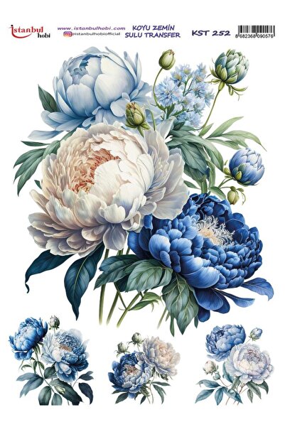 İstanbul Hobi Dark Background Water Transfer Paper 25X35Cm Kst-252 Flowers