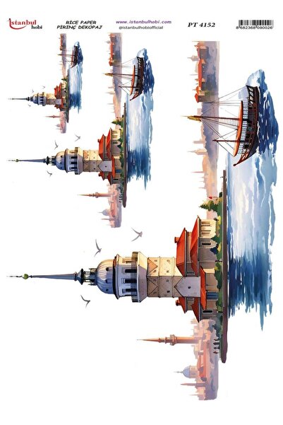 İstanbul Hobi Brass Decopage Paper 30X42Cm Pt-4152 Maiden's Tower