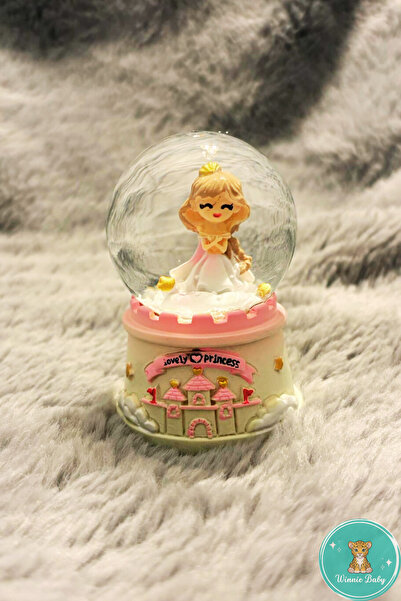 Winnie Baby Mini Boy Sevimli Prenses Işıklı Kar Küresi Dekoratif Hediyelik Kü...