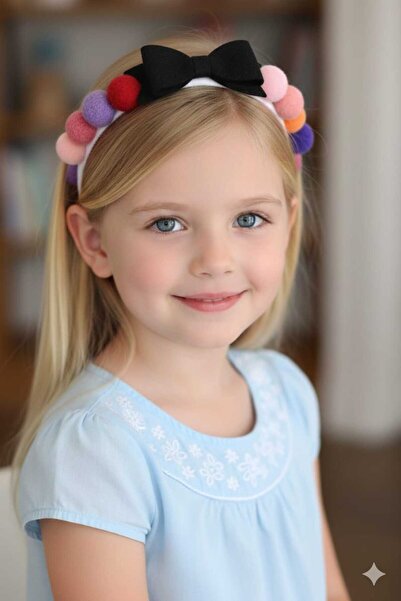 DOĞALYA Girl's Baby Crown with Bow and Pompom