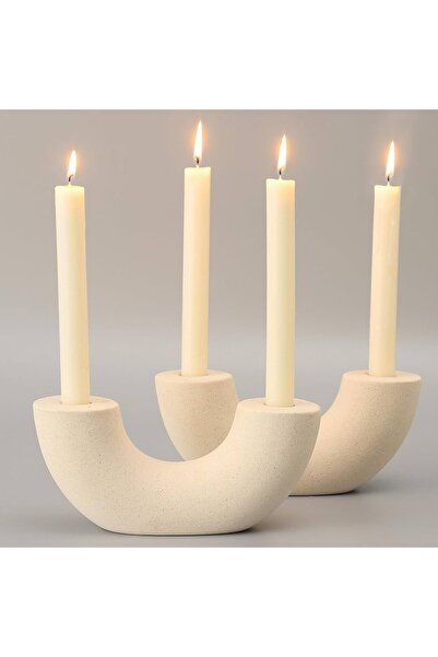 BHR Modern İkili Şamdan 2 Adet | şamdan | mumluk | dekor | el yapımı | dekoratif