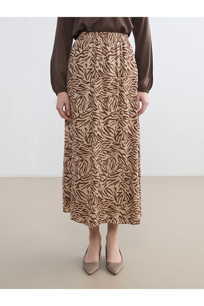 LC Waikiki تنورة بيلماندو واسعة من الأسفل مع خصر مطاطي ونقشة