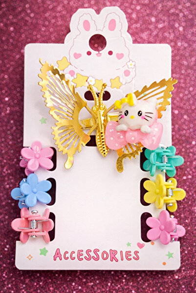 Renkli kids Hello Kitty Girl's and Baby Girl's Buckle Set 7 Pieces