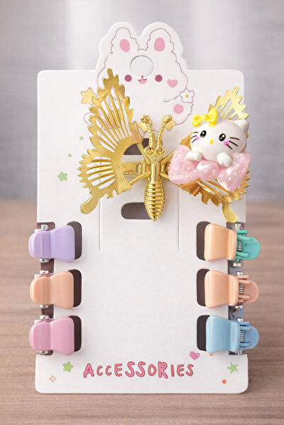 Renkli kids Hello Kitty Girl's and Baby Girl's Buckle Set 7 Pieces