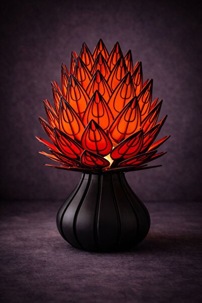 GÜLESE COŞKUN TASARIM Verdantia – Ember Red Lambader