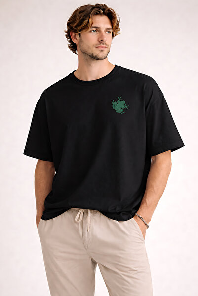 ArtYus Frog Printed Cotton Relaxed Fit Round Neck Unisex T-Shirt