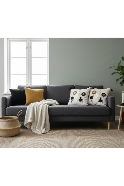 Cotton غطاء وسادة مزخرف بنمط مثقب مكون من قطعتين