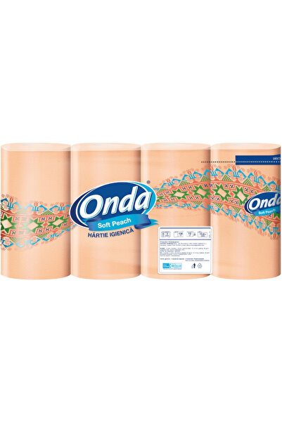 Onda 3 packs of Onda peach toilet paper, 8 rolls, 3 layers