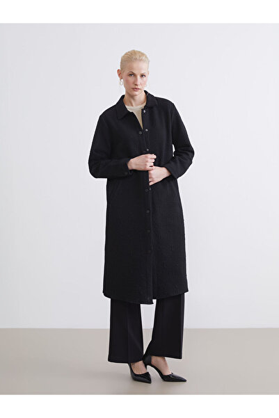 LC Waikiki Shirt Collar Self-Patterned Women's Ferace