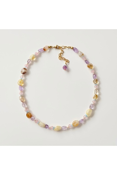 Vesce Atelier Pink Mermaid Natural Stone Necklace