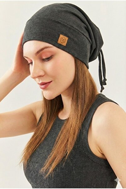 Butikgiz Women's Smoked, Rope Detailed Special Design 4 Season Hat Beanie Buf...