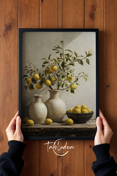 tablodea Лимонова натюрмортна картина TD Средиземноморски стил Винтидж кухнен...