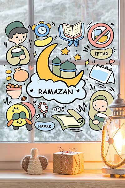 Grafikup Set de autocolante de perete din sticlă cu tematică Ramadan - 50x50 ...