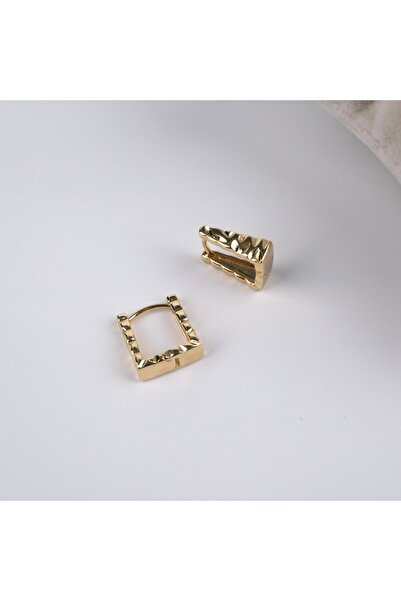 Butik XUping 14K Minik Kare Küpe