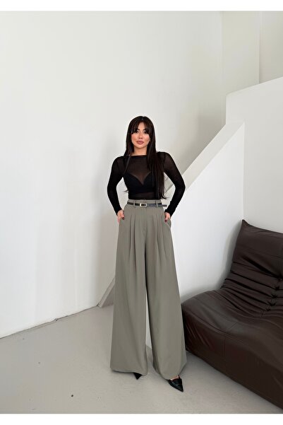 Nadrina Pantaloni largi cu pliuri duble pantaloni palazzo