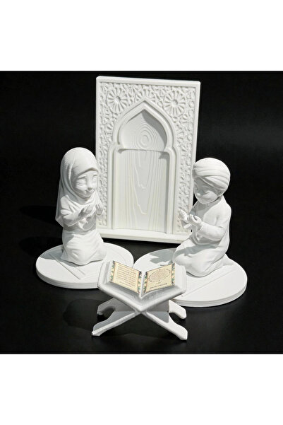 VRDCHLOE Ayetel Kürsi ve Bereket Dualı Rahle - Dua Eden Çocuklar Biblo Seti -...
