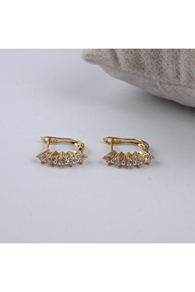 Butik Xuping 14K BeşTaş Taşlı Küpe