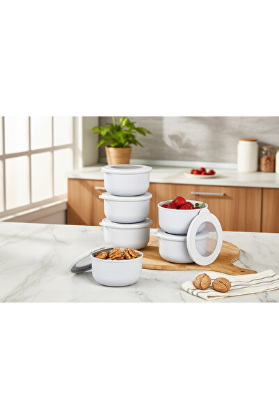 YAZICI 6 Pcs Leakproof Storage Containers with Lids – 500 ml Plastic Bowl Set...