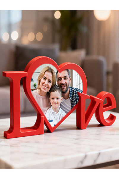 Flay3d LOVE Yazılı 3D Fotoğraf Çerçevesi - Sevgililer Günü Hediyesi