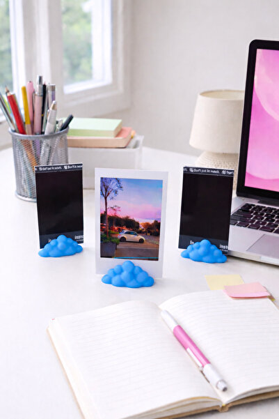 Vescarri حامل صور بتصميم سحابي مكون من 3 قطع - حامل ملاحظات وبطاقات، ملحق لسط...