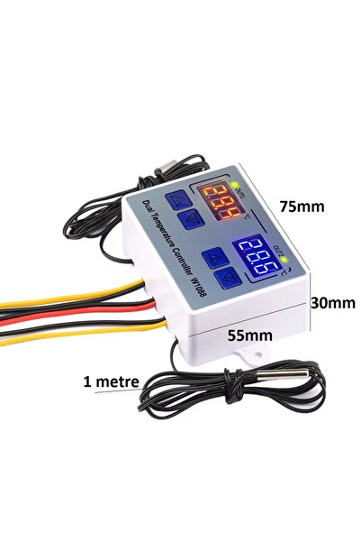 YATE10 W1088 AC 220V 10A Çift Kontrollü Termostat