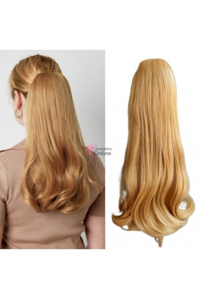 amelie Hair extension, slightly wavy, ponytail with elastic, 48 cm, Dark Blon...