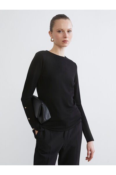 LC Waikiki LCWAIKIKI Basic Bisiklet Yaka Fitilli Kadın Tişört