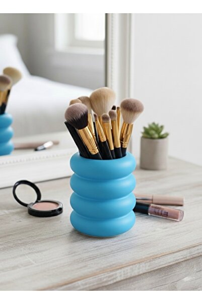 Vescarri منظم فرش المكياج - حامل أقلام - حامل فرشاة ومستحضرات تجميل لسطح المكتب