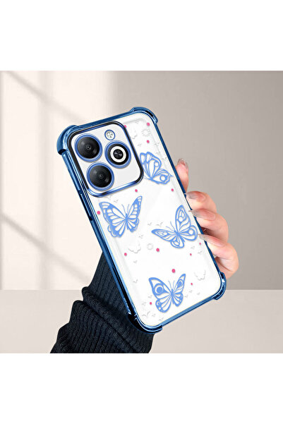 NO BRAND Infinix Smart 8/8 Pro Uyumlu Şık Kelebek Desenli Darbeye Dayanıklı T...